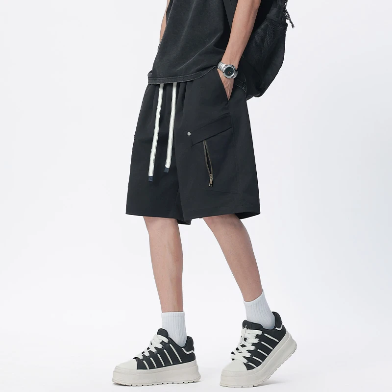 短裤百搭夏季男士潮流工装港风休闲外穿简约宽松轻薄五分裤中裤子