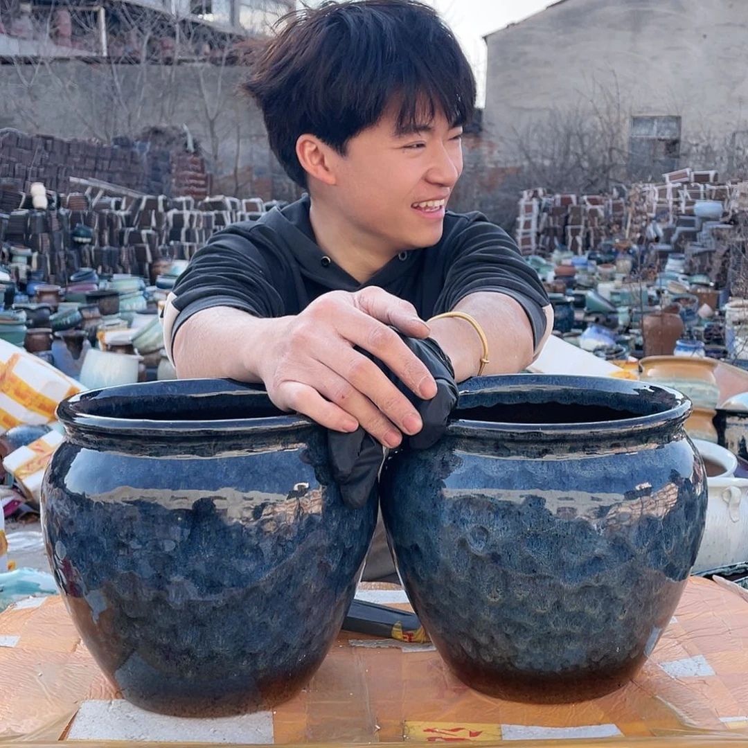 宜兴紫砂粗陶花盆