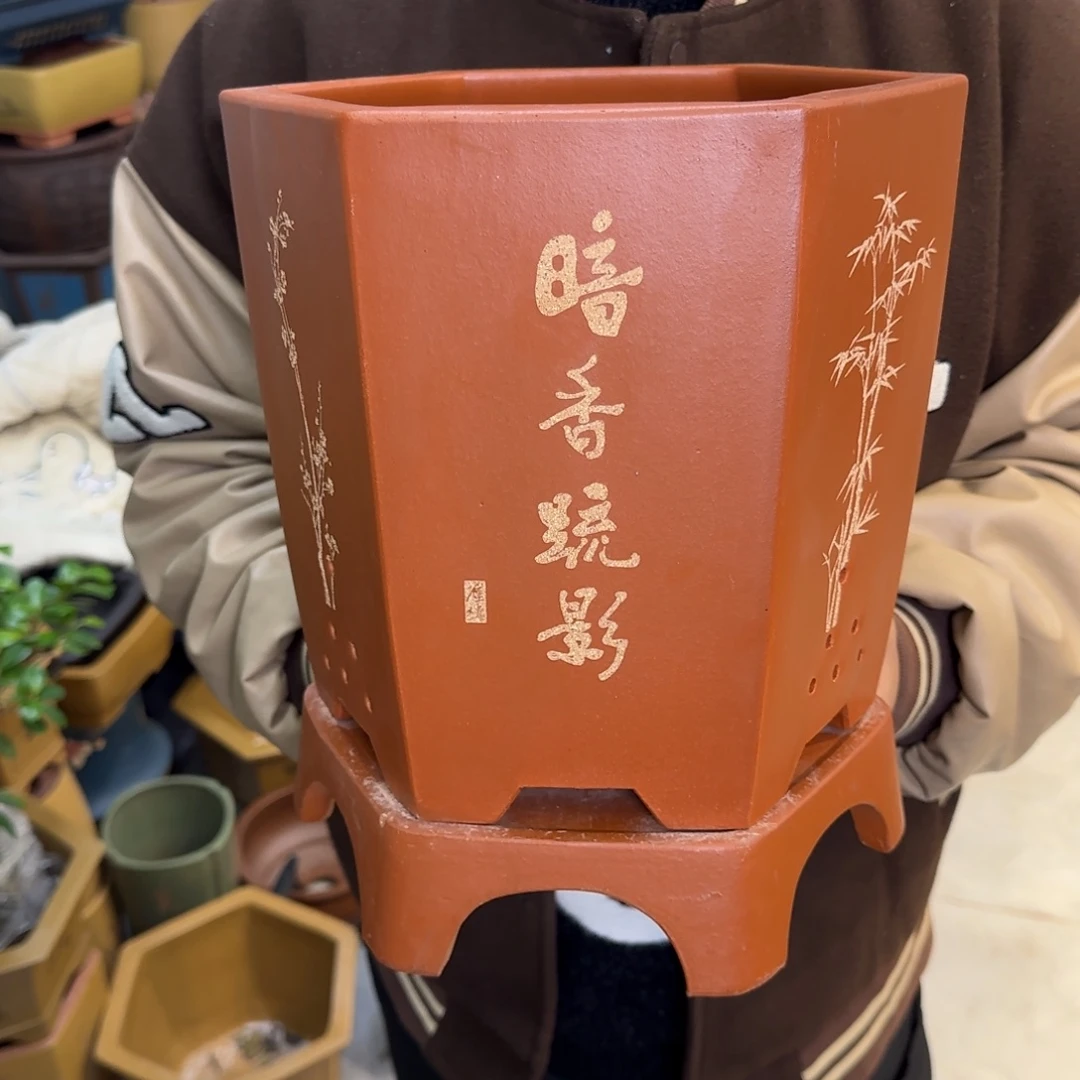 紫砂花盆口径20.23口径