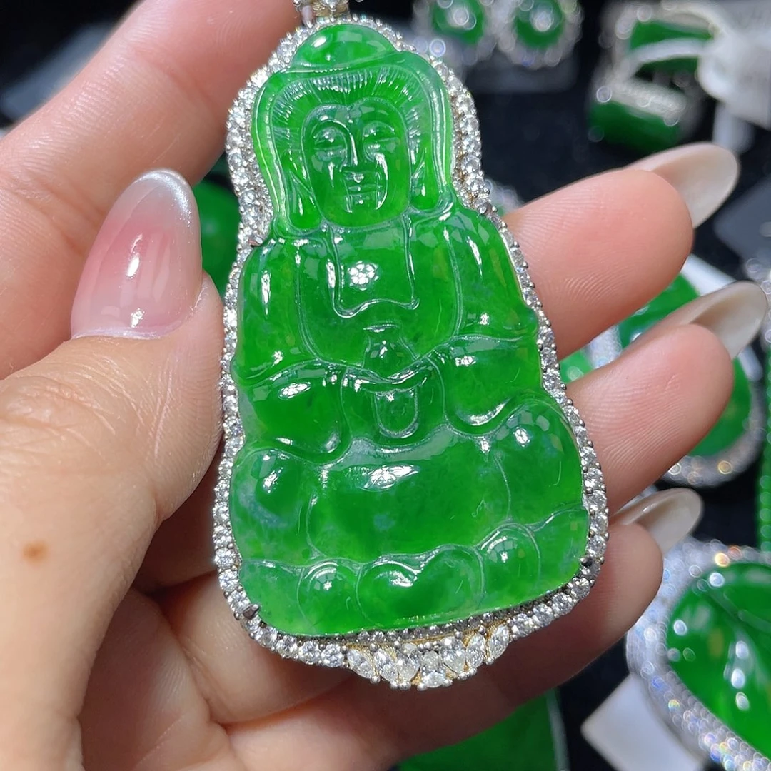 翡翠颈饰银S925镶嵌翡翠