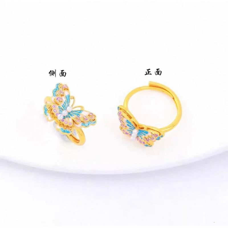 BY181     蓝色蝴蝶戒指