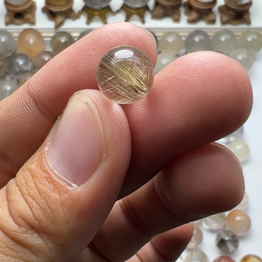 水晶未镶嵌珠宝半成品发金球