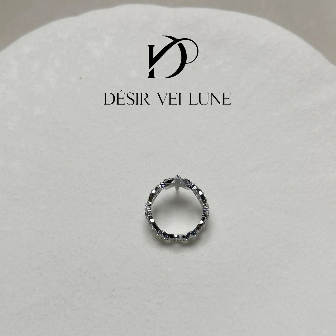 铜合金合成锆石戒指 戒指4491复古白色