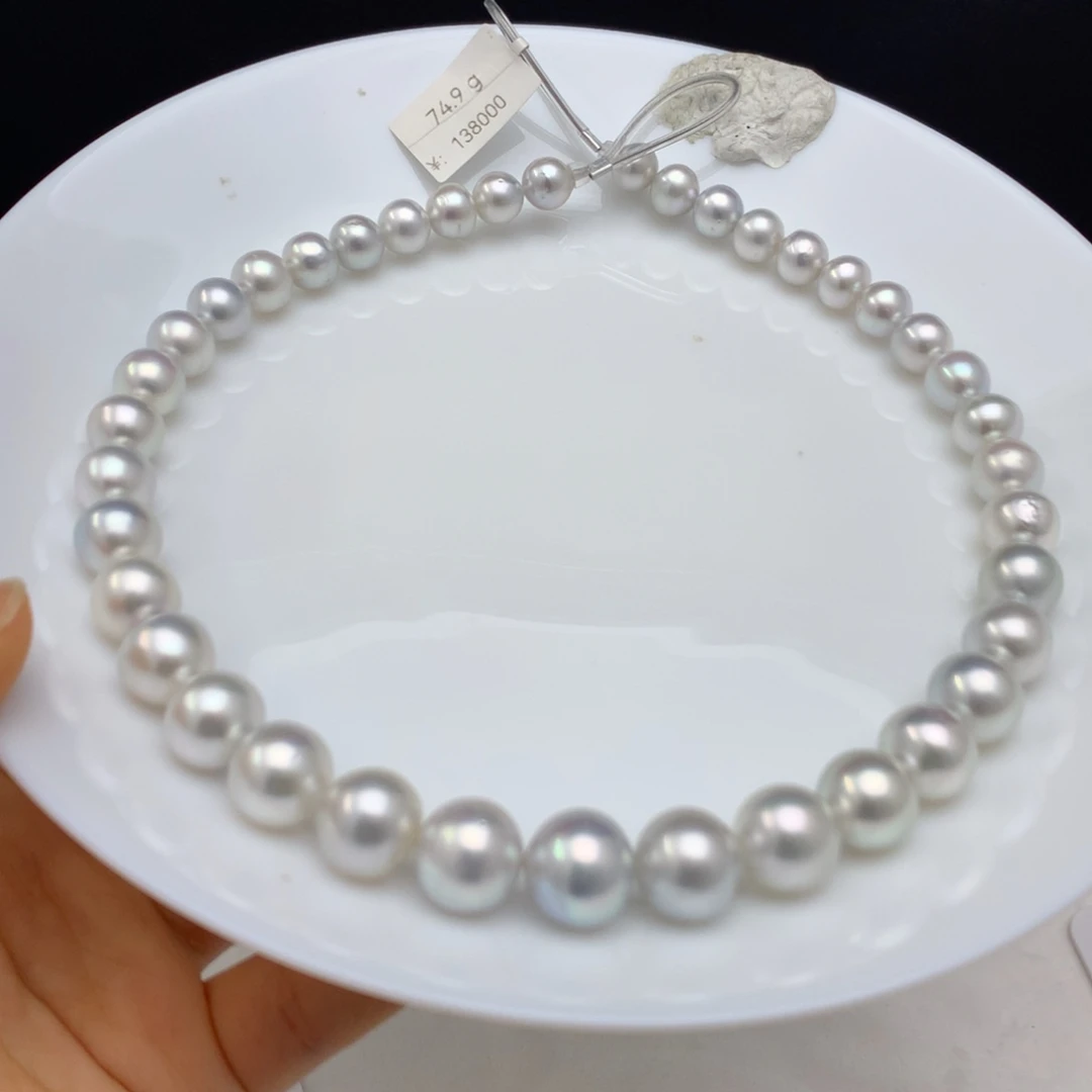 颈饰未镶嵌海水珍珠9-13.7mm炫彩澳白串