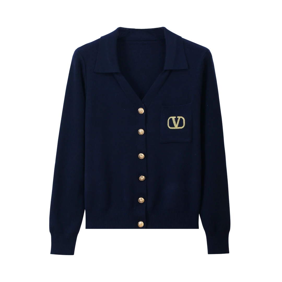 复古条纹翻领毛衣外套女春秋新款设计感宽松百搭针织开衫短款上衣