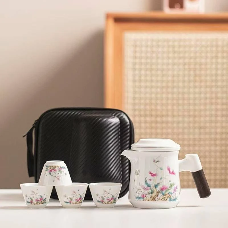 1567虞美人办公杯旅行陶瓷中式便携式露营