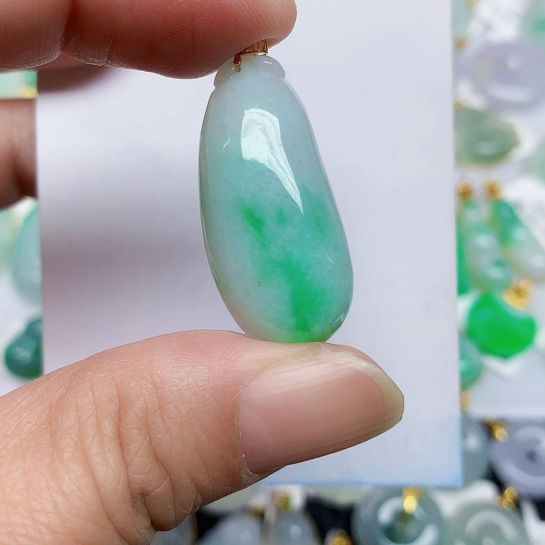 翡翠18K金镶嵌颈饰3456789