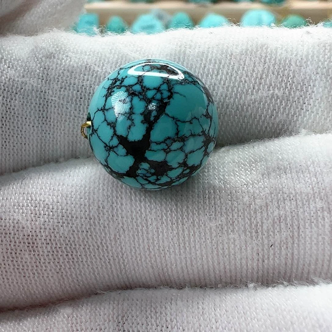 未镶嵌绿松石圆珠13.5mm