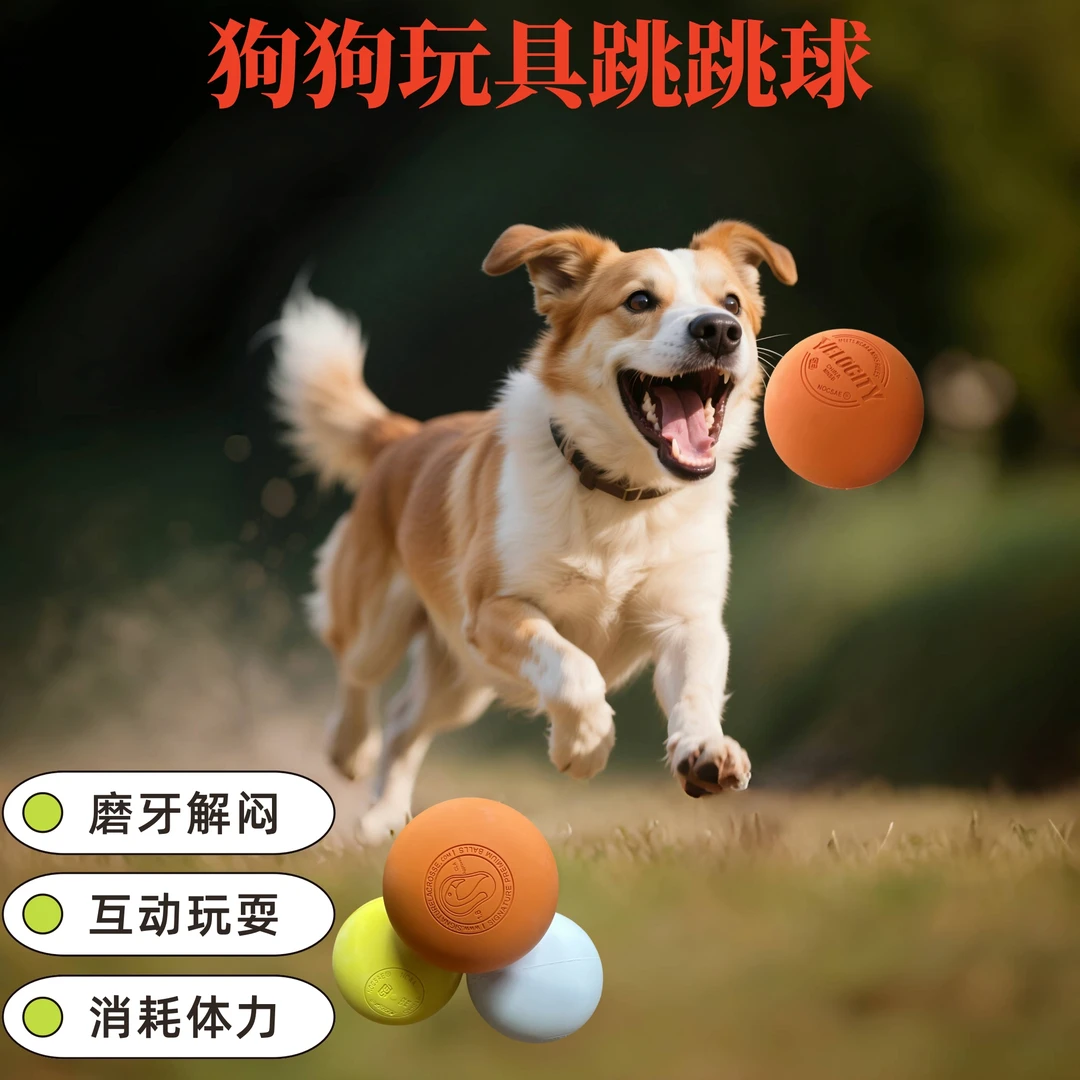 宠物用品狗狗玩耍玩具橡胶球互动追逐解闷实心球磨牙耐咬跳跳球