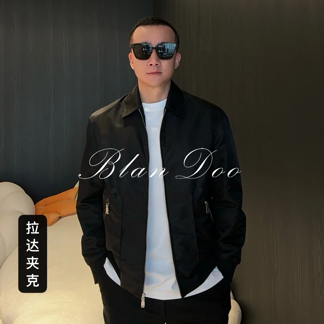 （秋款）BLANDOO "轻奢极简”  高端定制绵羊皮拼接翻领夹克8BD78223