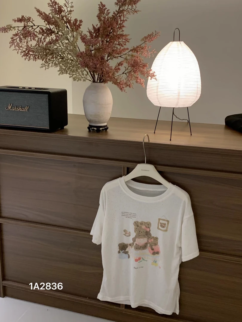 seashells@2837 韩系甜美风宽松短袖