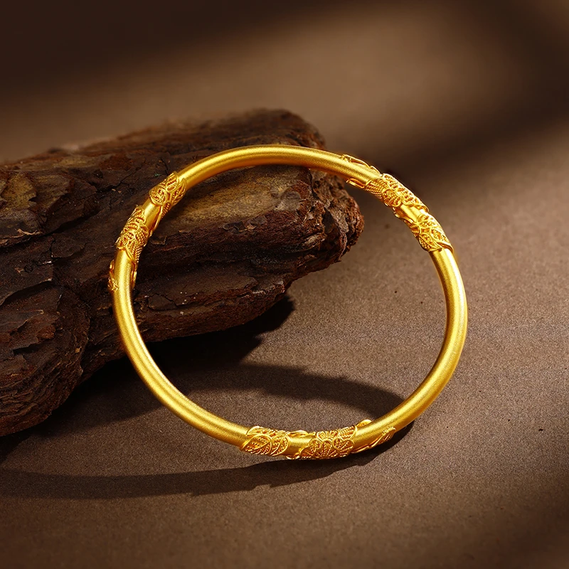 足银手镯 手镯古法繁花似锦手镯时尚简约百搭手工女送礼盒