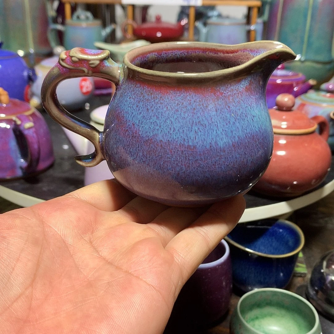 壶纯手工炉钧釉公道杯