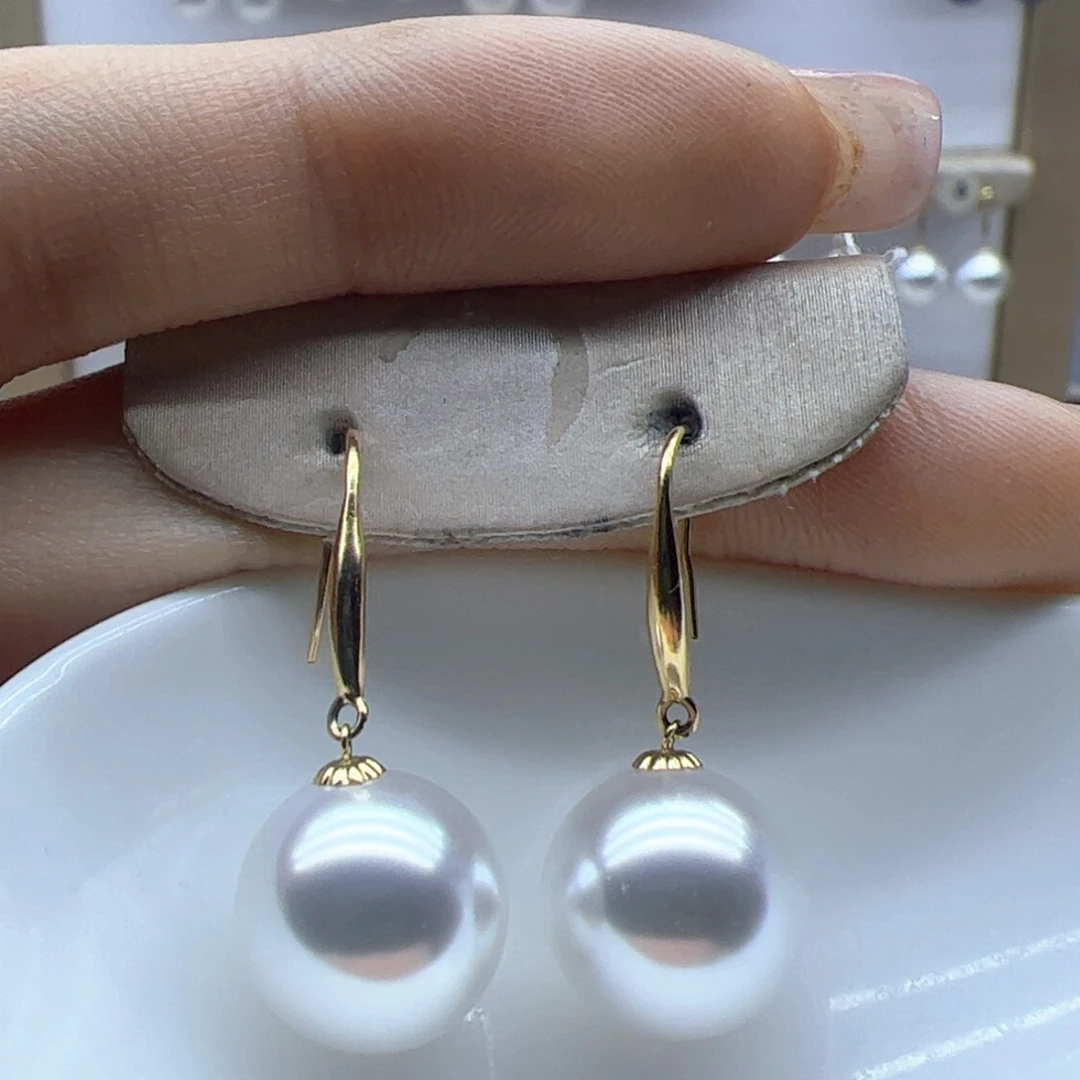 淡水珍珠耳饰18K金镶嵌