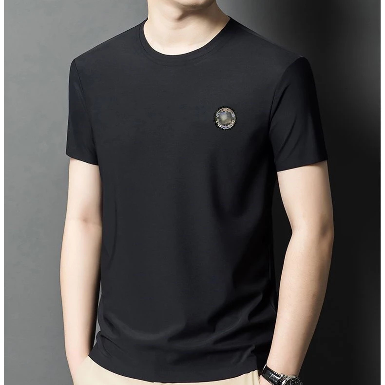 【北部庄园】夏季男士商务款休闲百搭气质纯色经典短袖T恤/1089