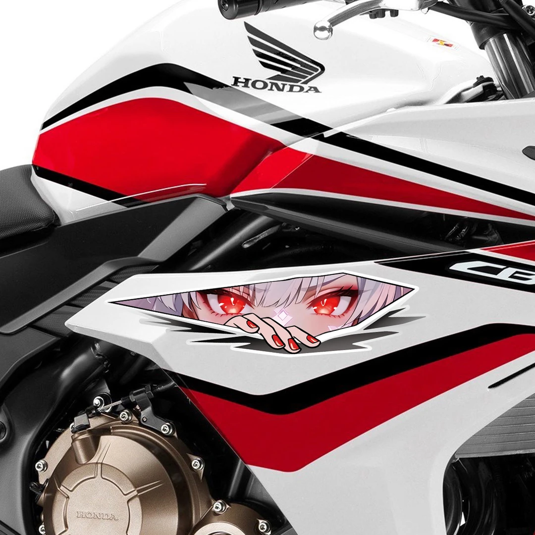 二次元动漫眼神贴纸适用九号极核电动车汽车改装配件划痕遮挡防水