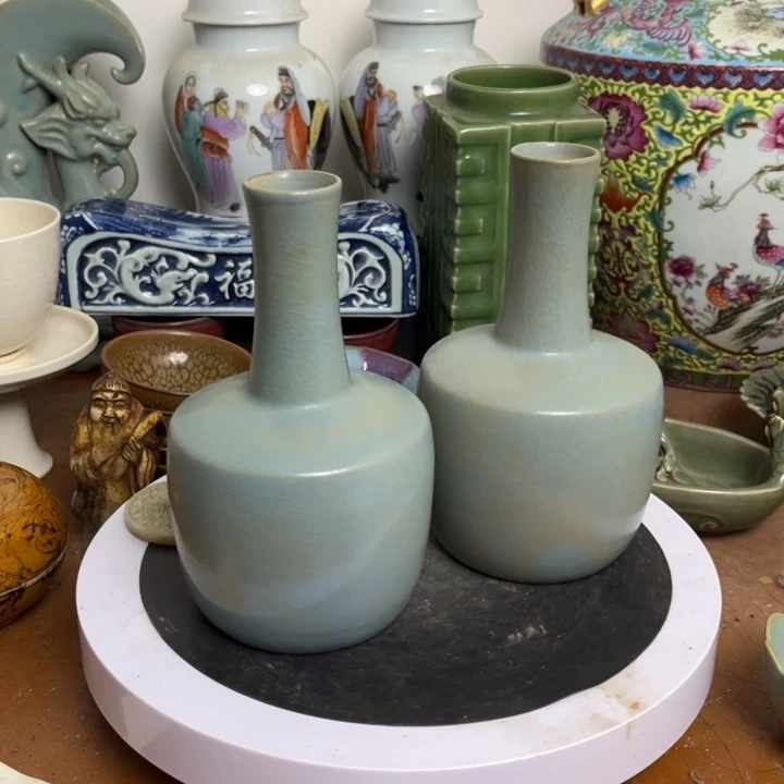 紫砂花瓶瓷器瓷器