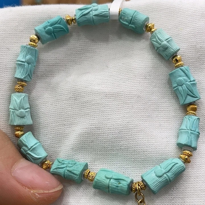 绿松石18K金镶嵌珠宝奇石