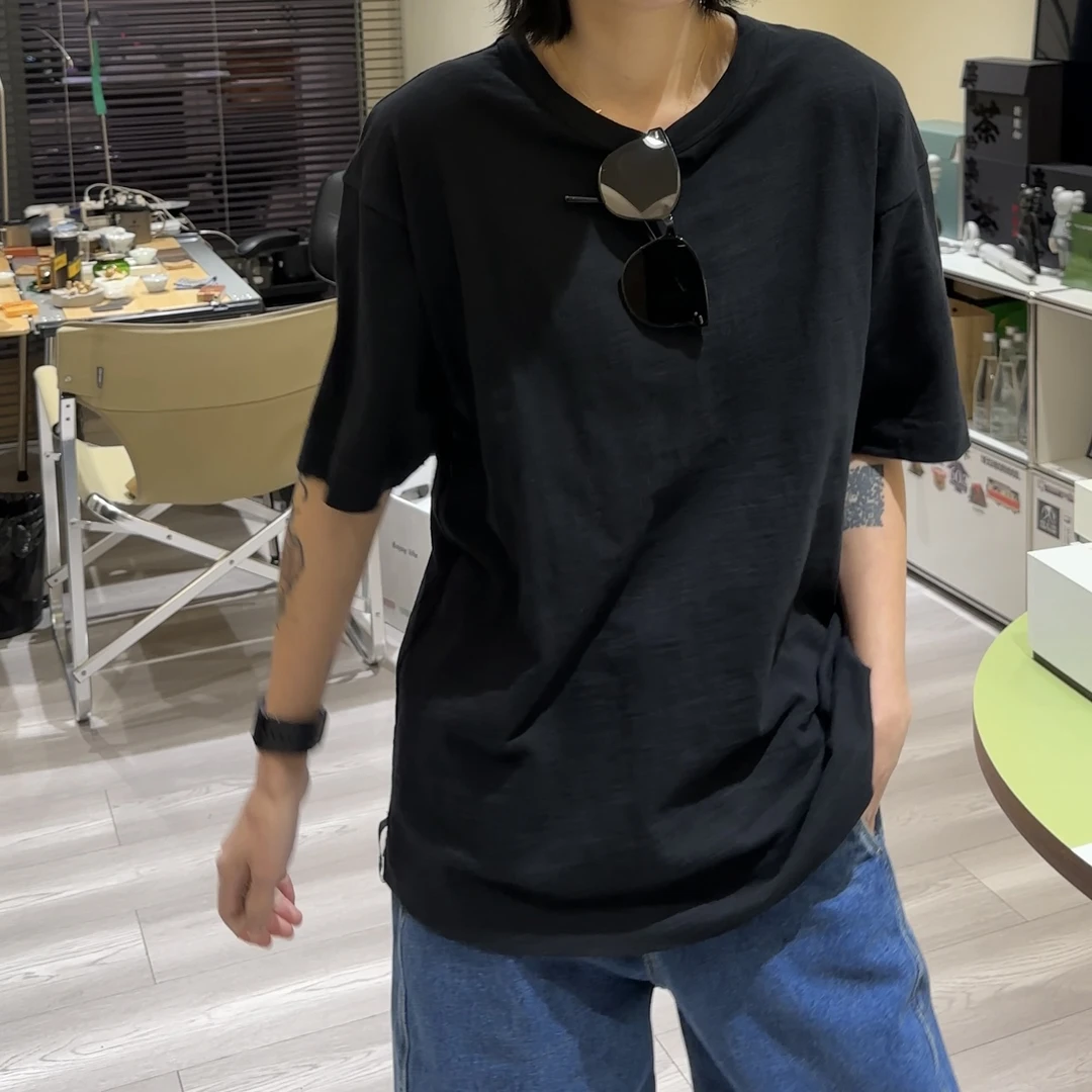 DAB宽松纯棉竹节圆领短袖T恤 Q228