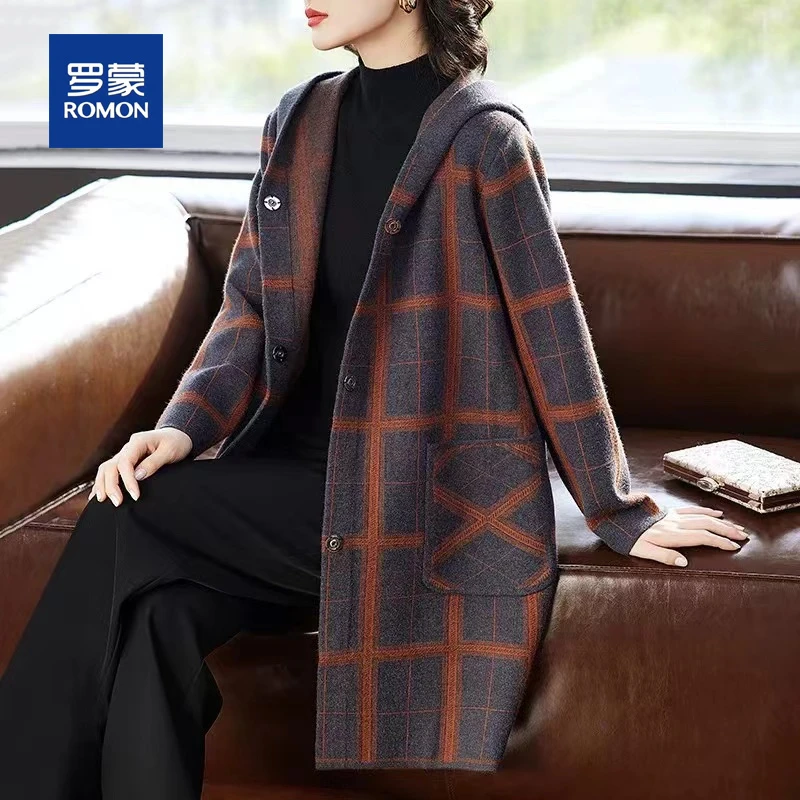 罗蒙中年妈妈春秋洋气外套中长大衣中老年女装秋装风衣新款上衣