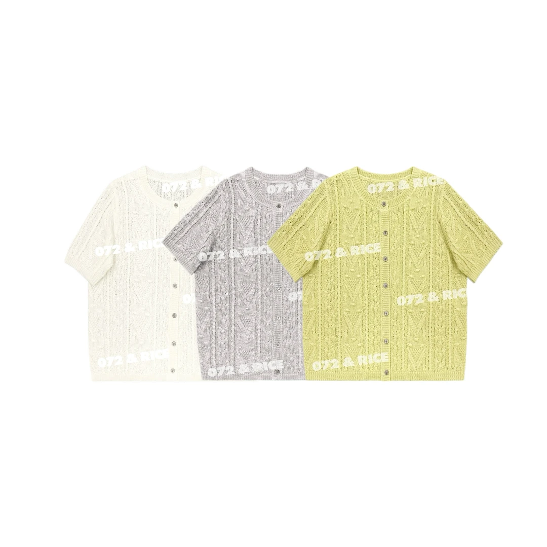 072 & RICE【悠然】春夏休闲圆领短袖针织衫 32HJ6217