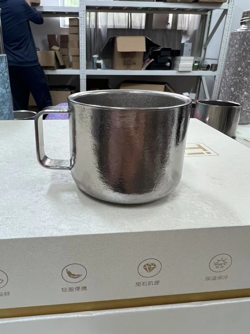 《瑕疵80ml把手主人杯》双层纯钛隔热防烫户外真空泡茶杯主人杯