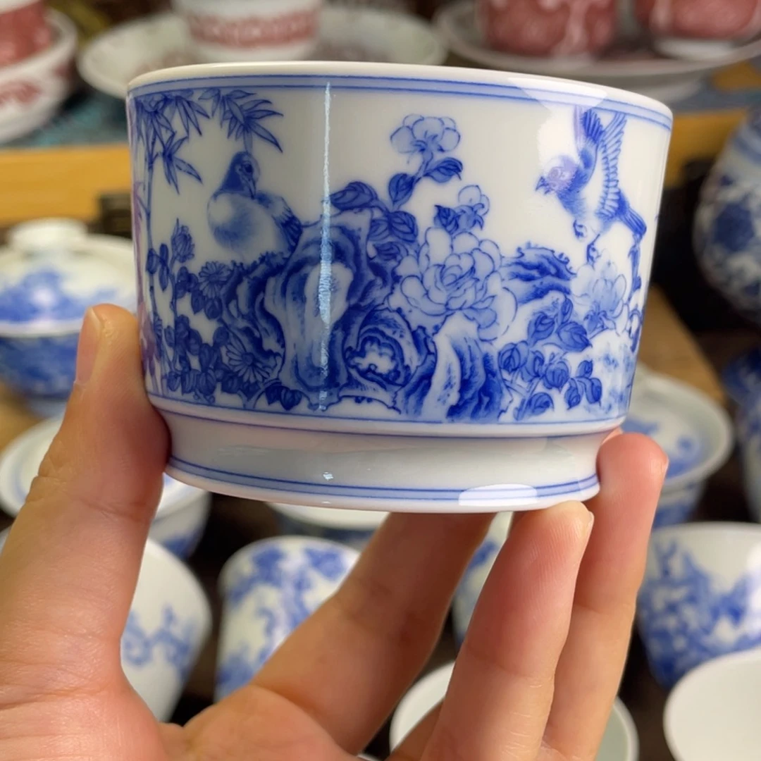 11景德镇青花花鸟微瑕