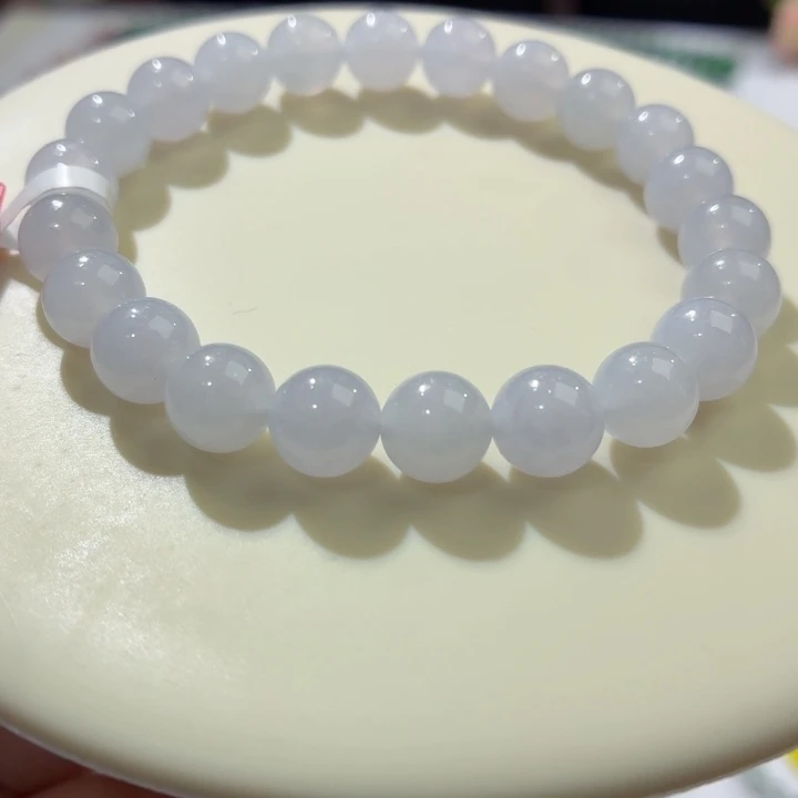 未镶嵌手链翡翠冰胶浅紫卡8.7