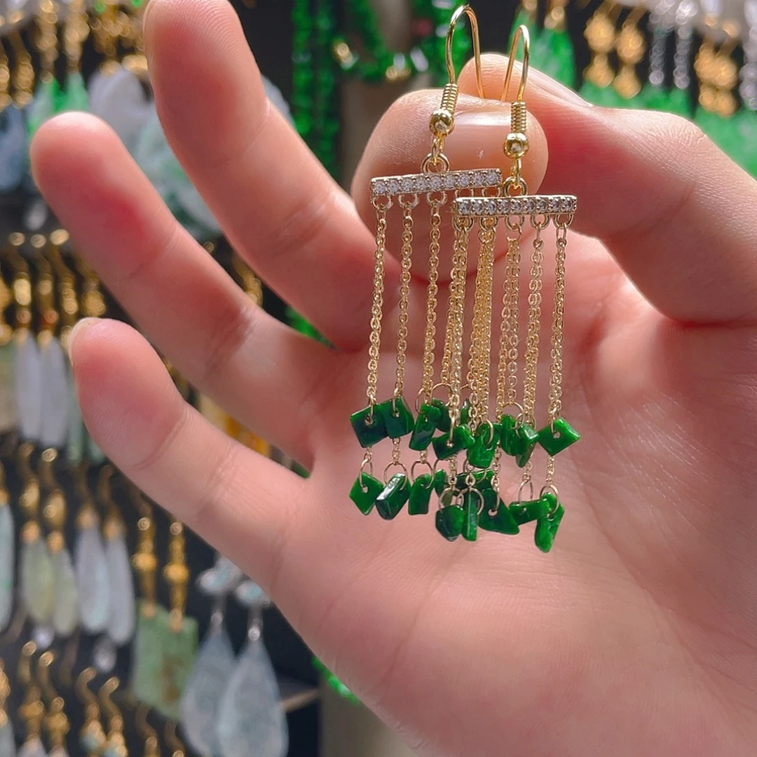 翡翠未镶嵌耳饰翡翠