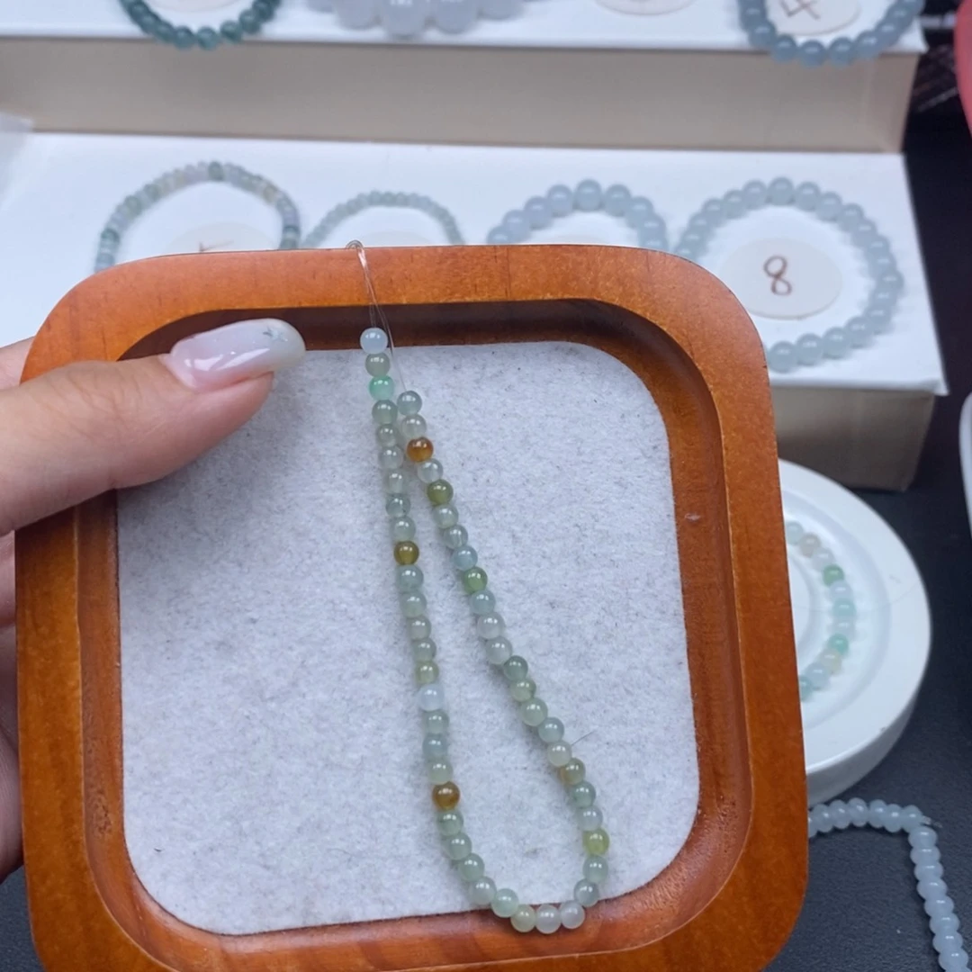 好***在未镶嵌手链翡翠翡翠圆珠3.5不退换