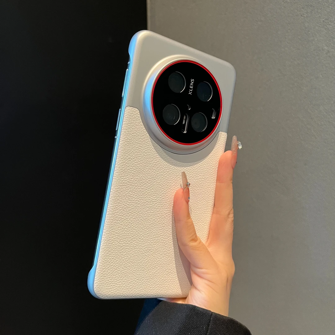 适用华为mate70pro+手机壳轻奢电镀无边框荔枝纹mate60pro男女款