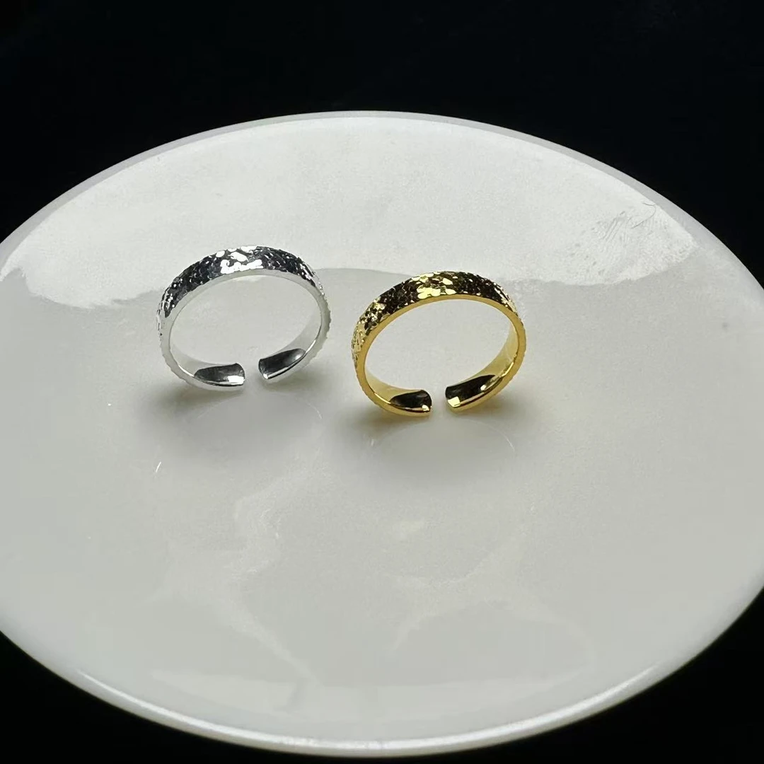 足银戒指 足银 金1579  银1629   碎冰冰戒指