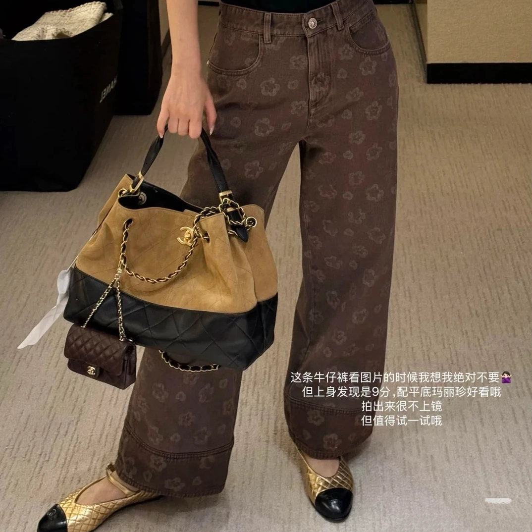 ZLB—设计款山茶花小香9分 直筒裤