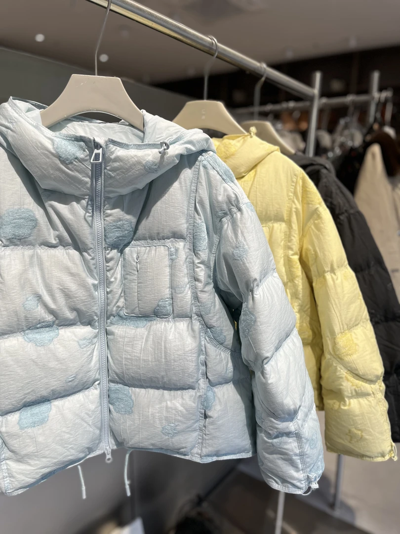 【RM海盐-雪芙】冬季新款短款时尚印花刺绣重工高蓬松百搭羽绒服