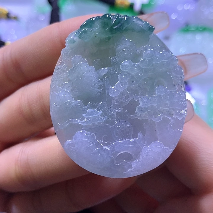 颈饰未镶嵌翡翠天然翡翠A货吊坠