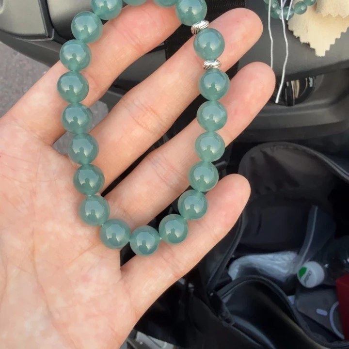-***-未镶嵌手链翡翠牛仔蓝翡翠珠串卡10