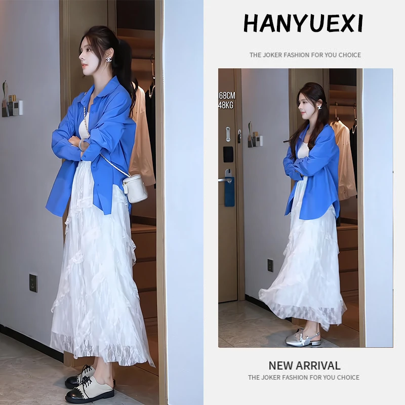 夏季一整套女装2025年新款韩版时尚气质减龄衬衫外套连衣裙两件套