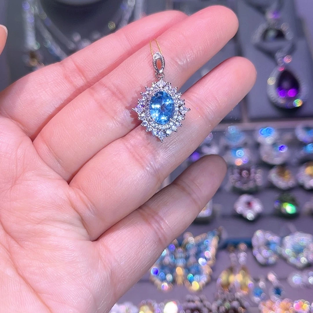 【闪购商品】托帕石吊坠(赠链)银S925镶嵌
