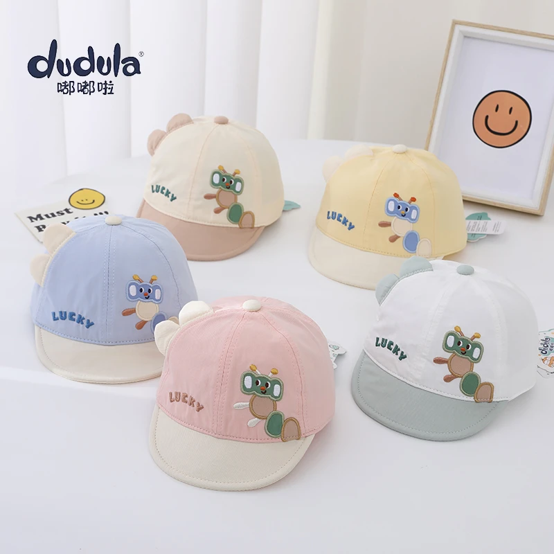 嘟嘟啦婴儿帽子春季宝宝鸭舌帽小月龄男女棉布儿童软帽檐棒球帽