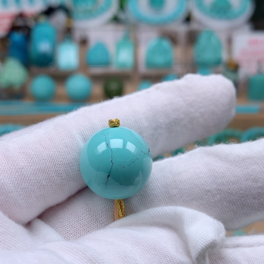 未镶嵌绿松石珠宝奇石17mm