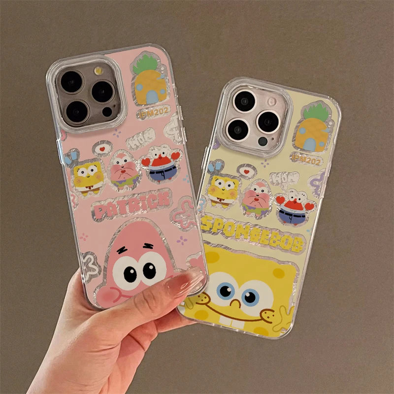 大门牙海绵宝宝派大星适用苹果16promax手机壳华为vivo小米15oppo