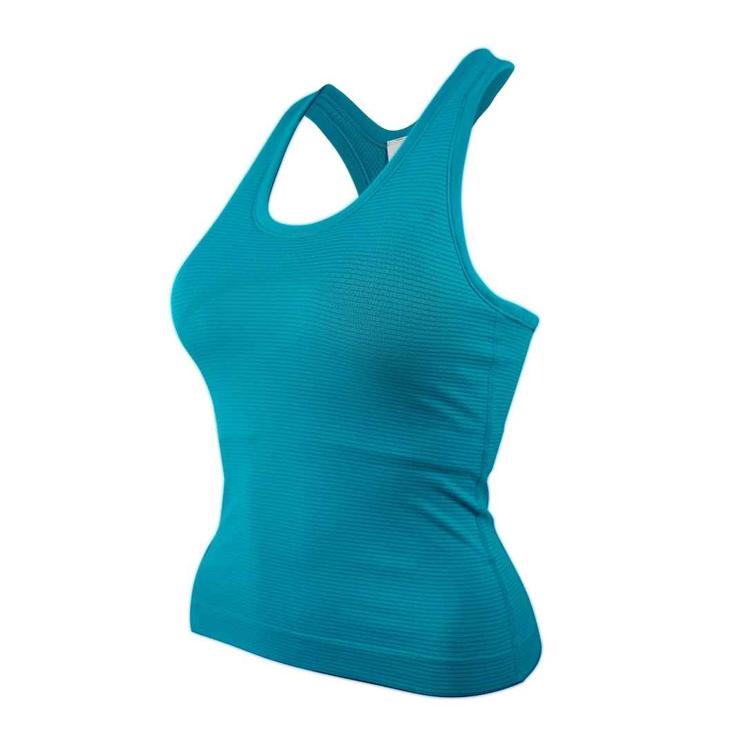 女士户外跑步瑜伽服轻薄螺纹设计夏季运动工字无袖背心美背健身服