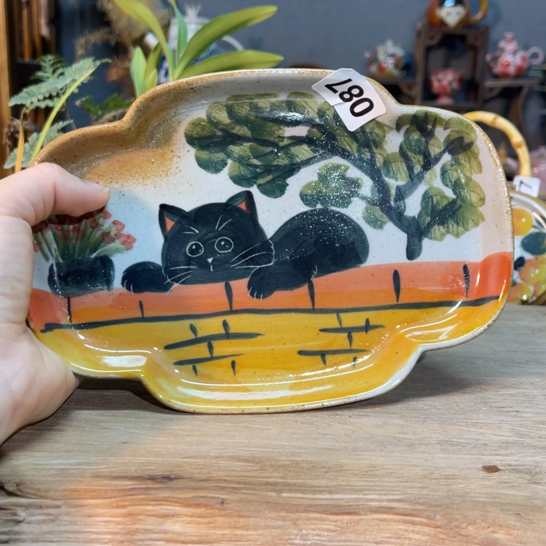 壶素浅陶瓷手工手绘