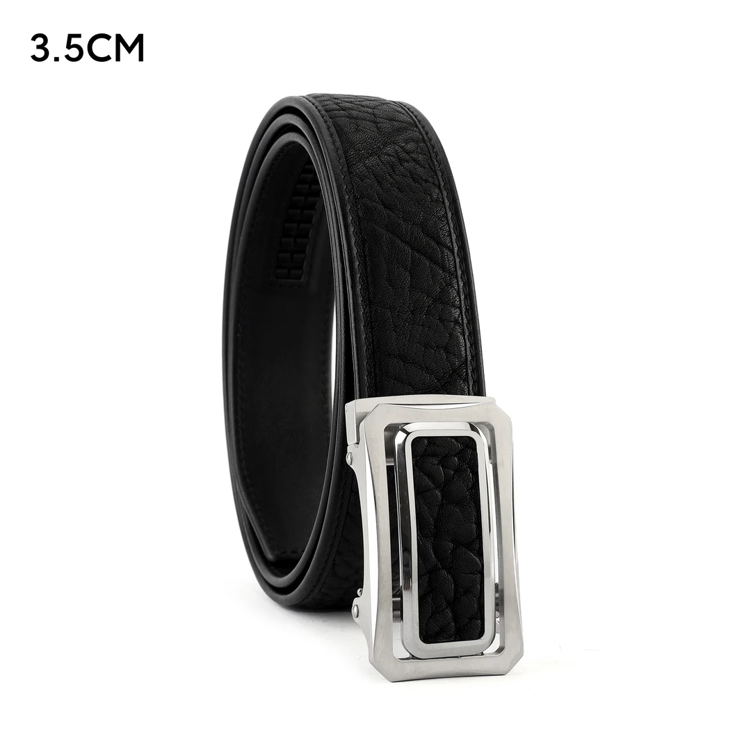 真皮头层牛皮男高档钨钢自动外扣商务休闲中青年2025赠送扣头一个