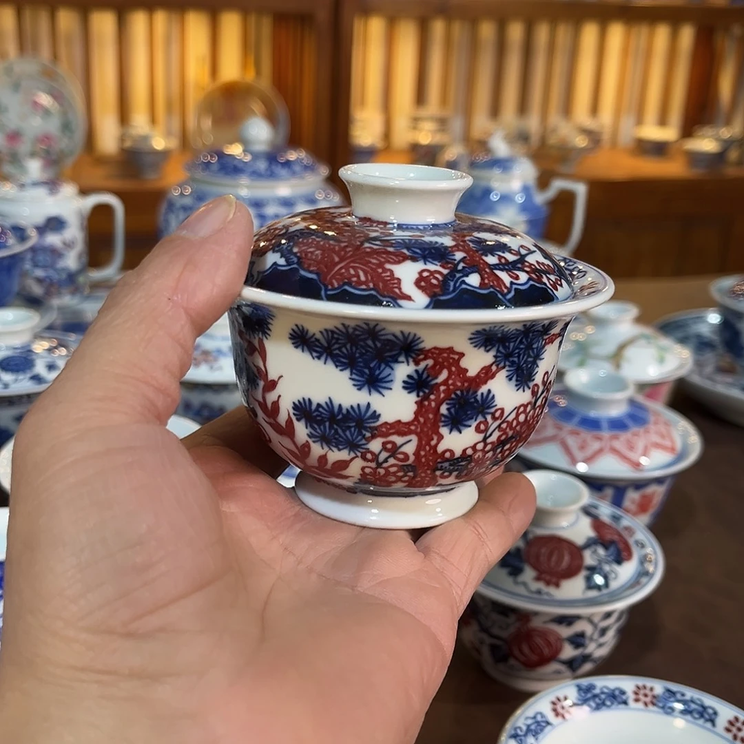 錡镇堂手工手绘盖碗