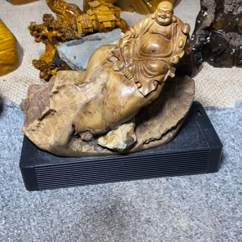 金丝楠弥勒佛摆件