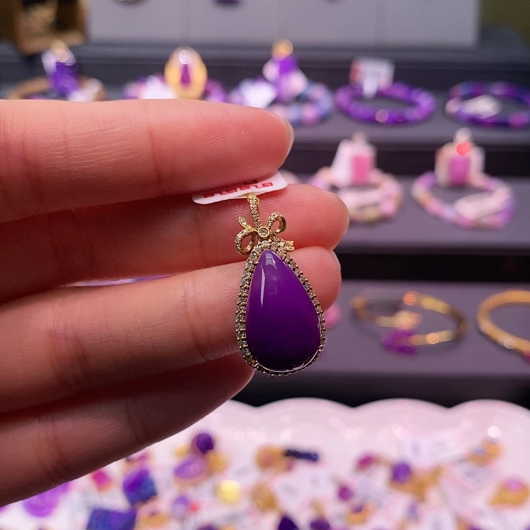 苏纪石（舒俱来）18K金镶嵌吊坠(不含链)