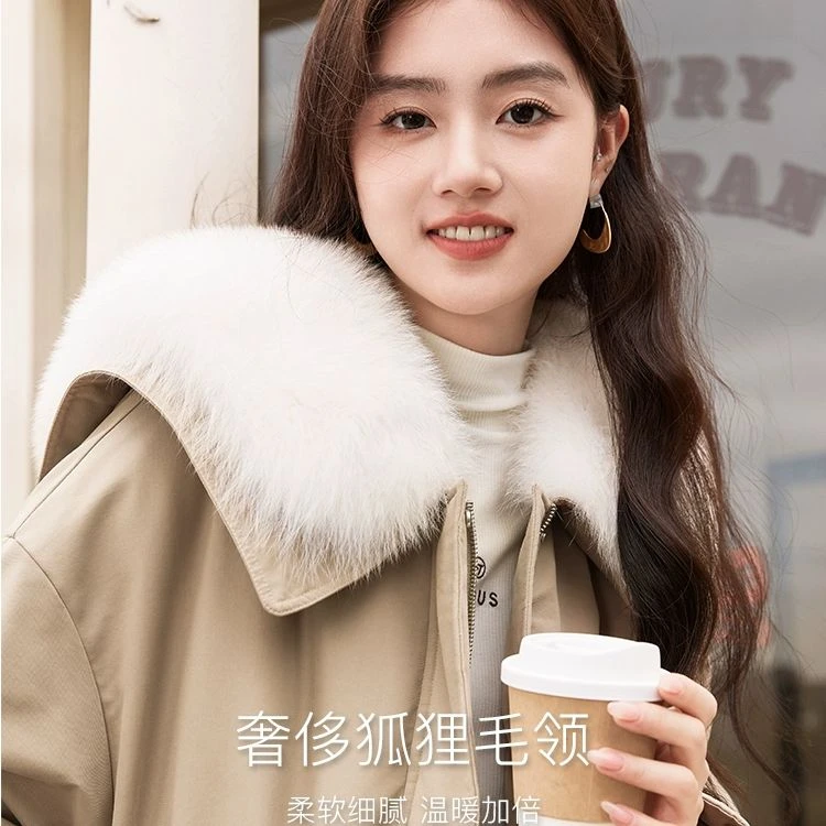 【陈大可】Y834392羽绒服 香影卡其色派克服女冬季2024新款中长