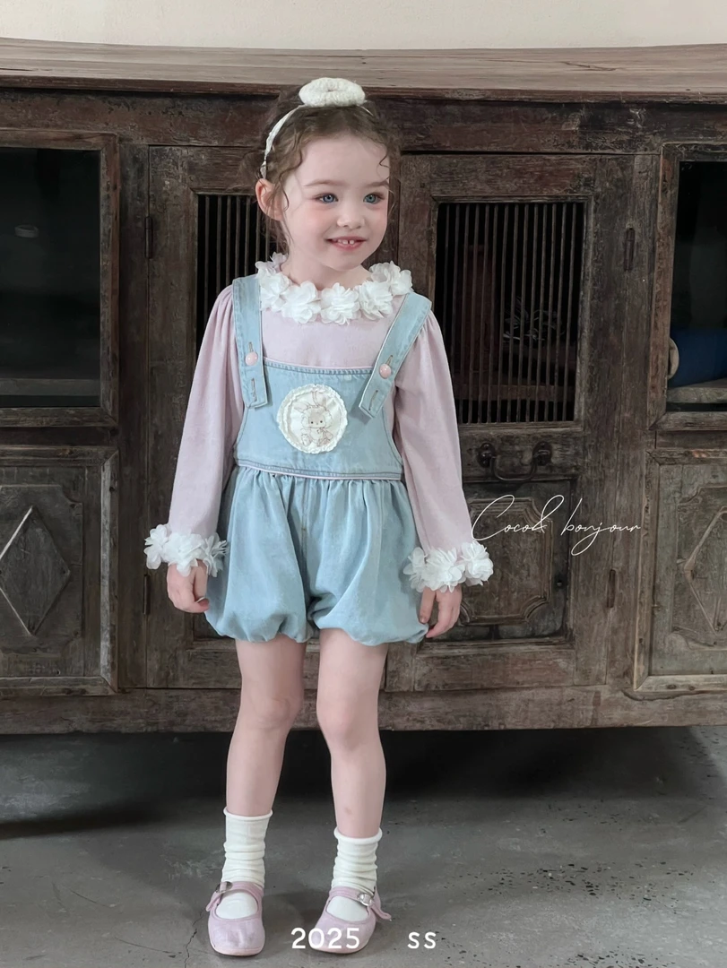 Coco25小兔子耳朵花苞背带裤兔尾巴可拆