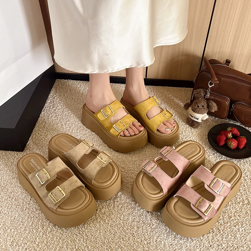 昌祥回力厚底增高勃肯拖鞋女外穿2025夏新款防滑沙滩一字凉拖鞋子